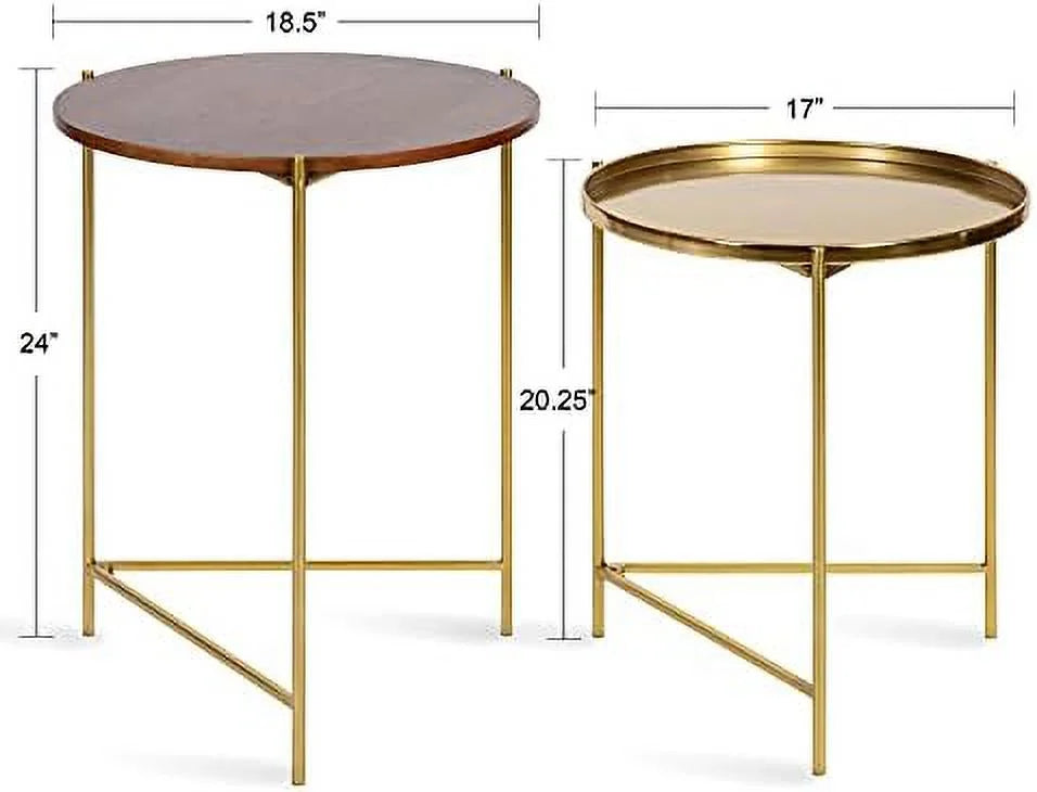Black Nested Round Metal End Tables N8289