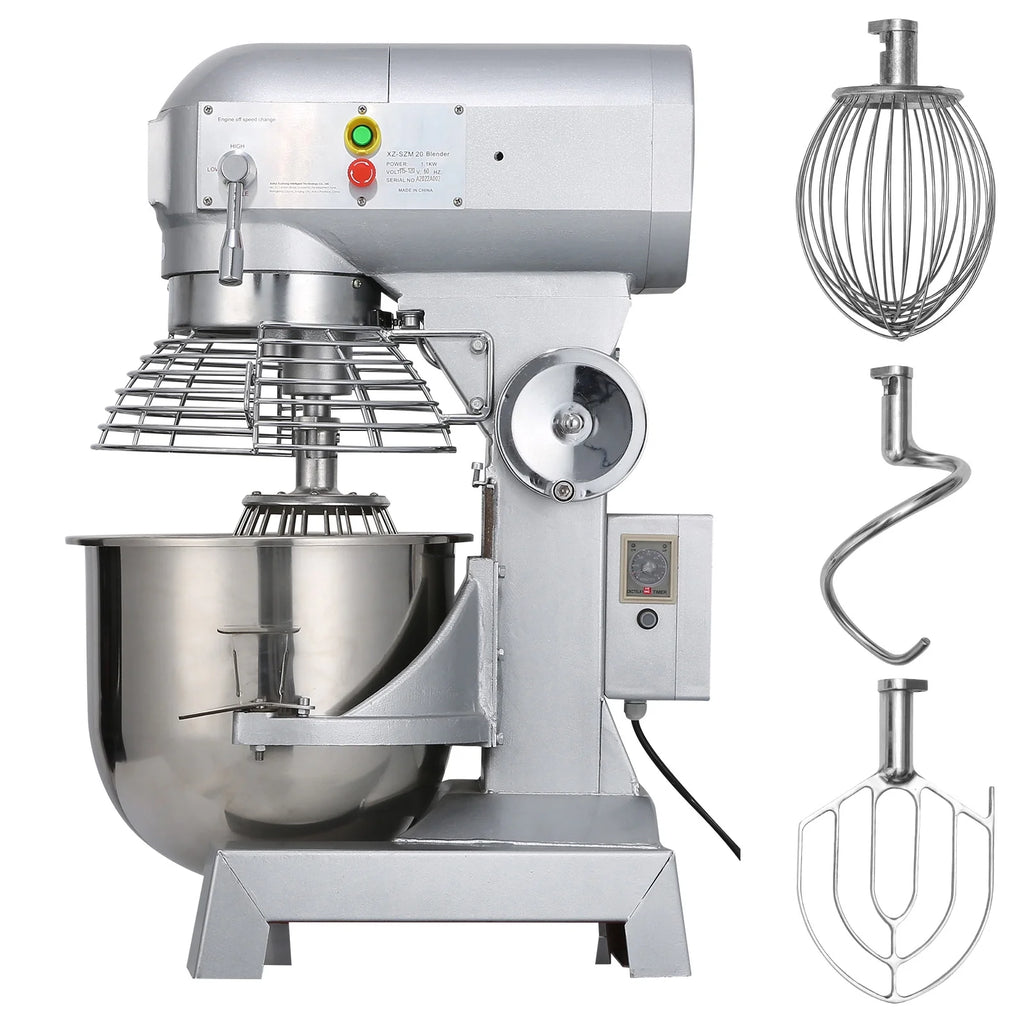 Commercial Food Mixer 20Qt 750W 3 Speeds Stainless Steel Bowl B75335