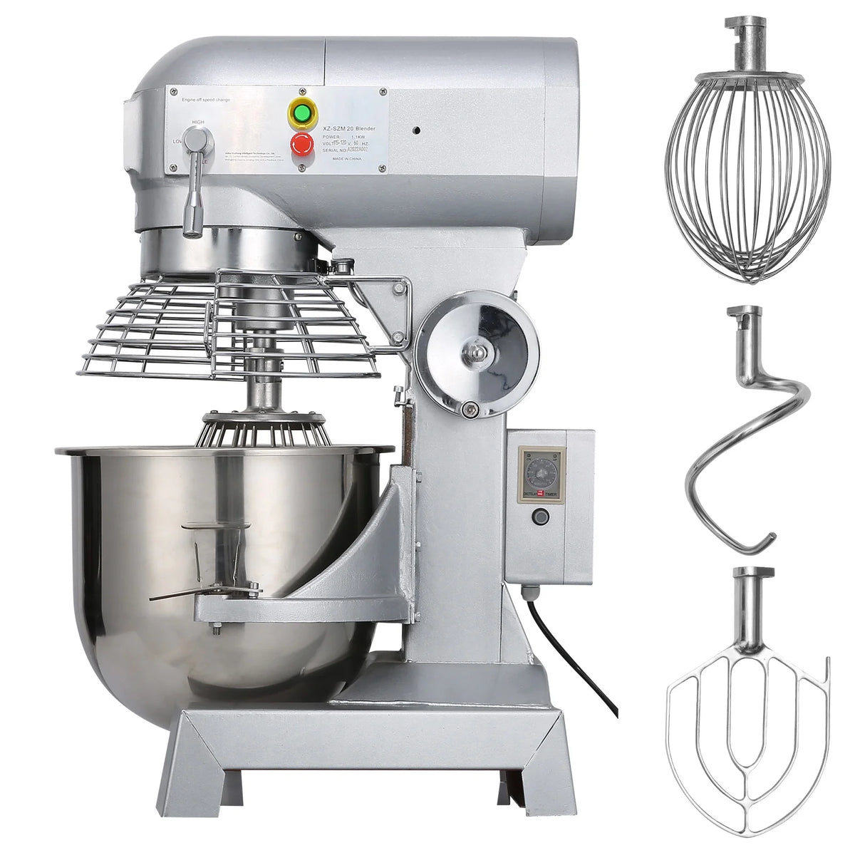 Commercial Food Mixer 20Qt 750W 3 Speeds Stainless Steel Bowl B75335