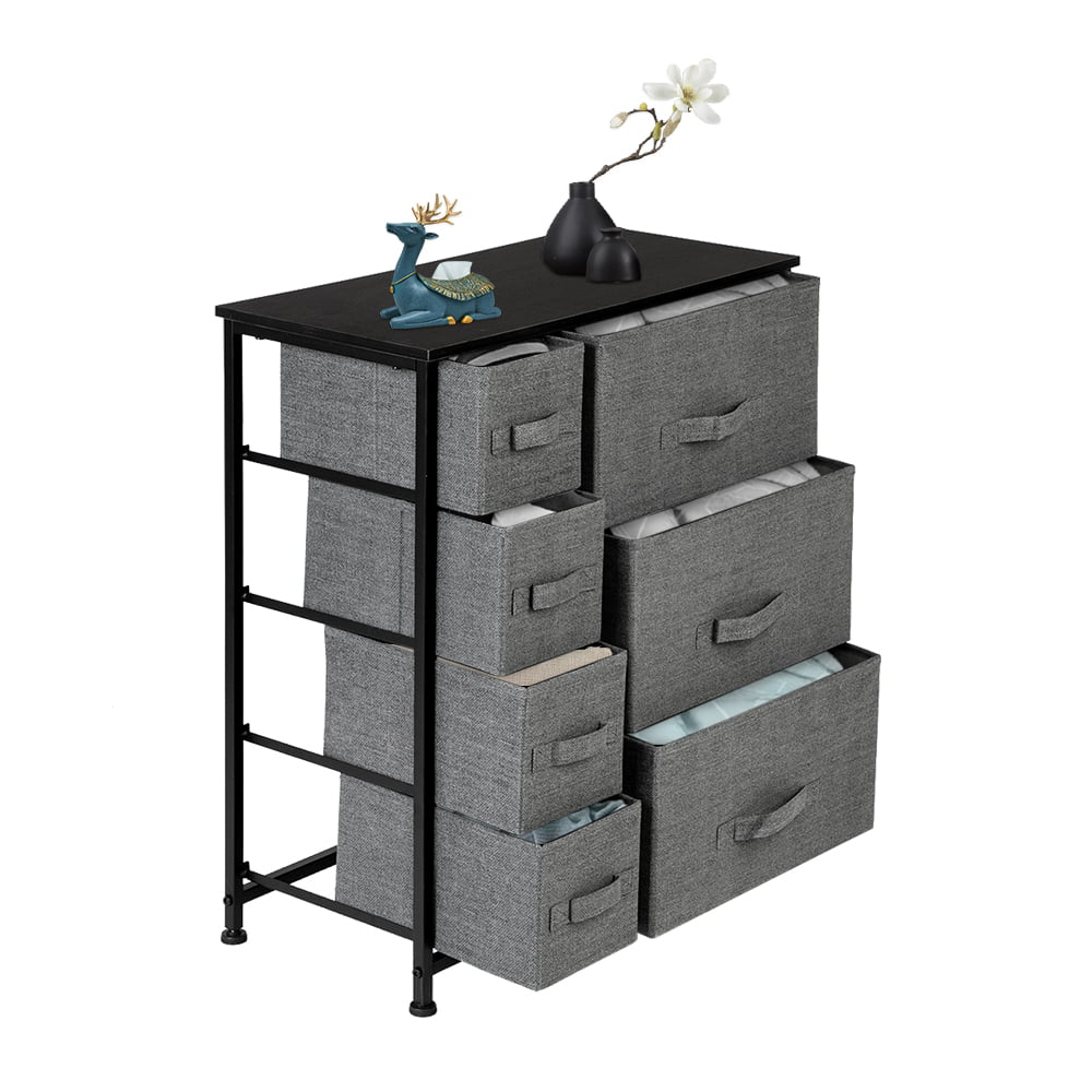 Gray 7 Drawer Fabric Dresser Z729896