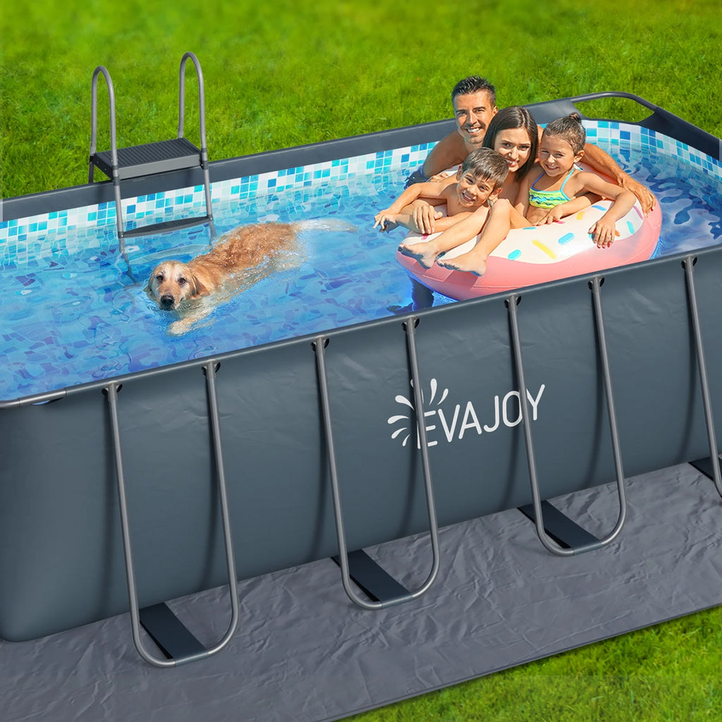 14' x 7' x 48" Rectangle Metal Frame Above Ground Swimming Pool C96608