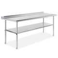 NSF Stainless-Steel Commercial Work Table with Backsplash - 30 x 72 Inches Q582