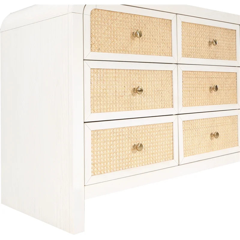 White Ash Wood and Natural Cane Dresser J340