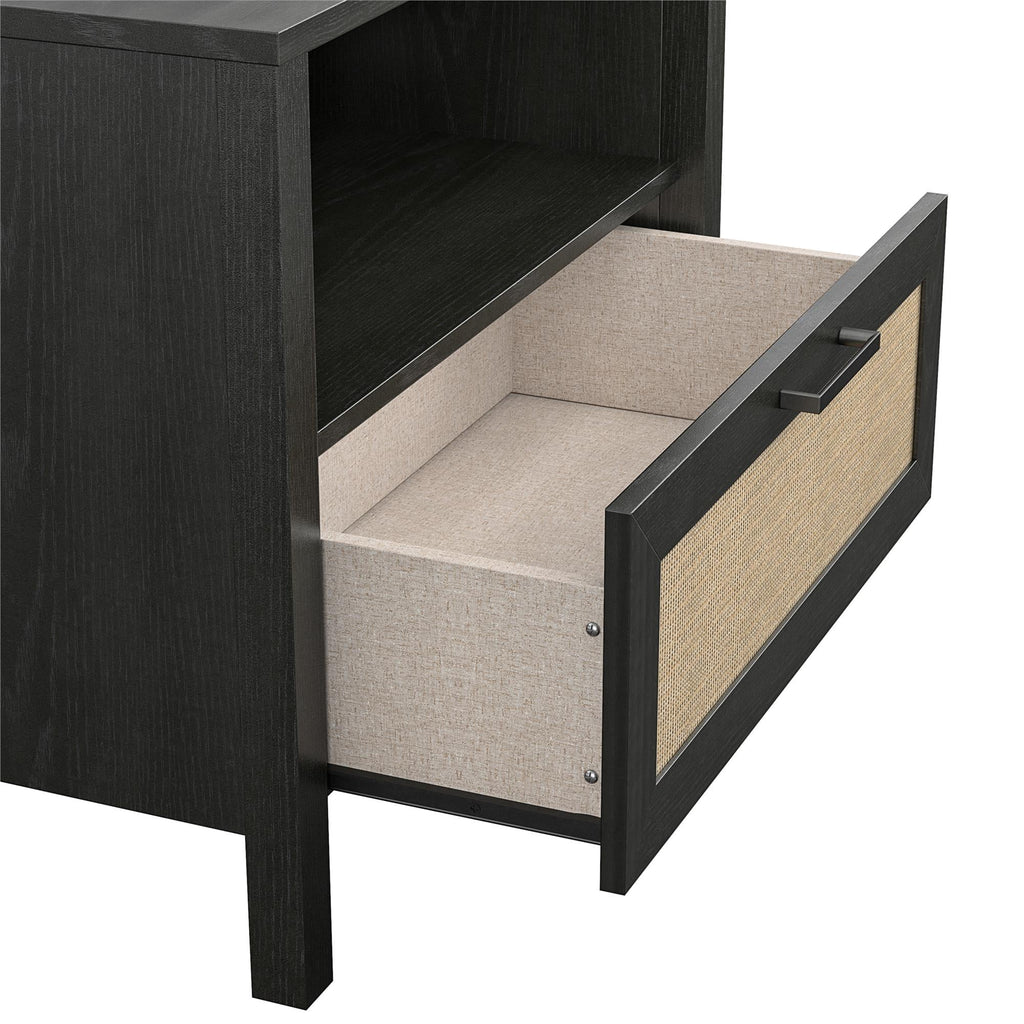 Black 1 Drawer Nightstand B320