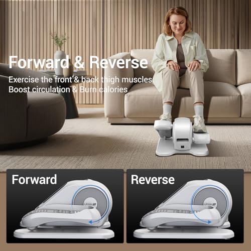 Under Desk Elliptical Machine, Quiet Portable Electric Seated Exercise Machine with Remote, 12 Speeds Y52955