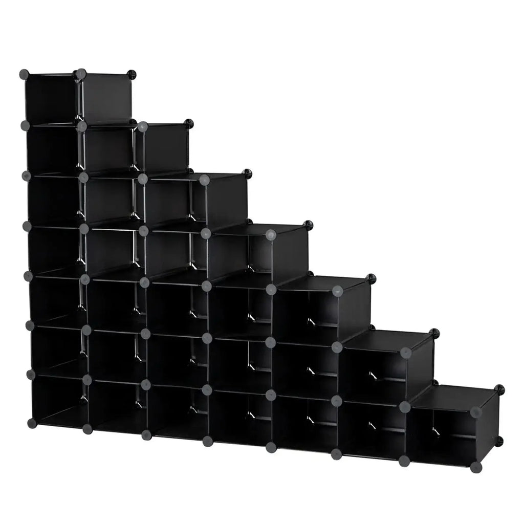 7-Tier 28-Pair Plastic Shoe Rack D874