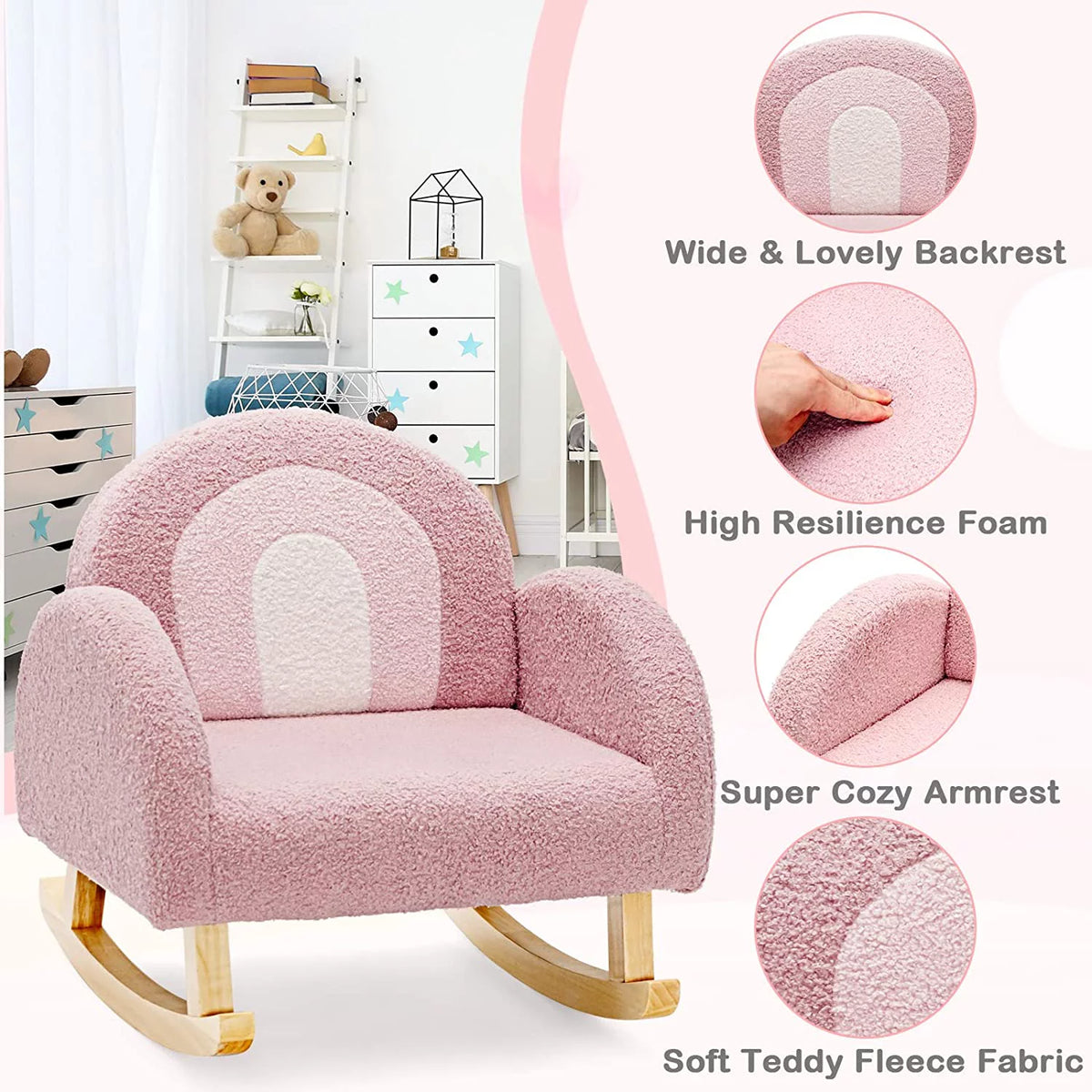 Pink Plush Kids Sofa R5222