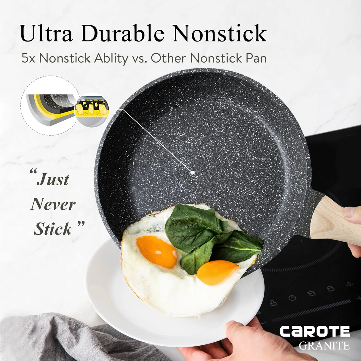 13 Pcs Black Granite Nonstick Cookware Set W66791