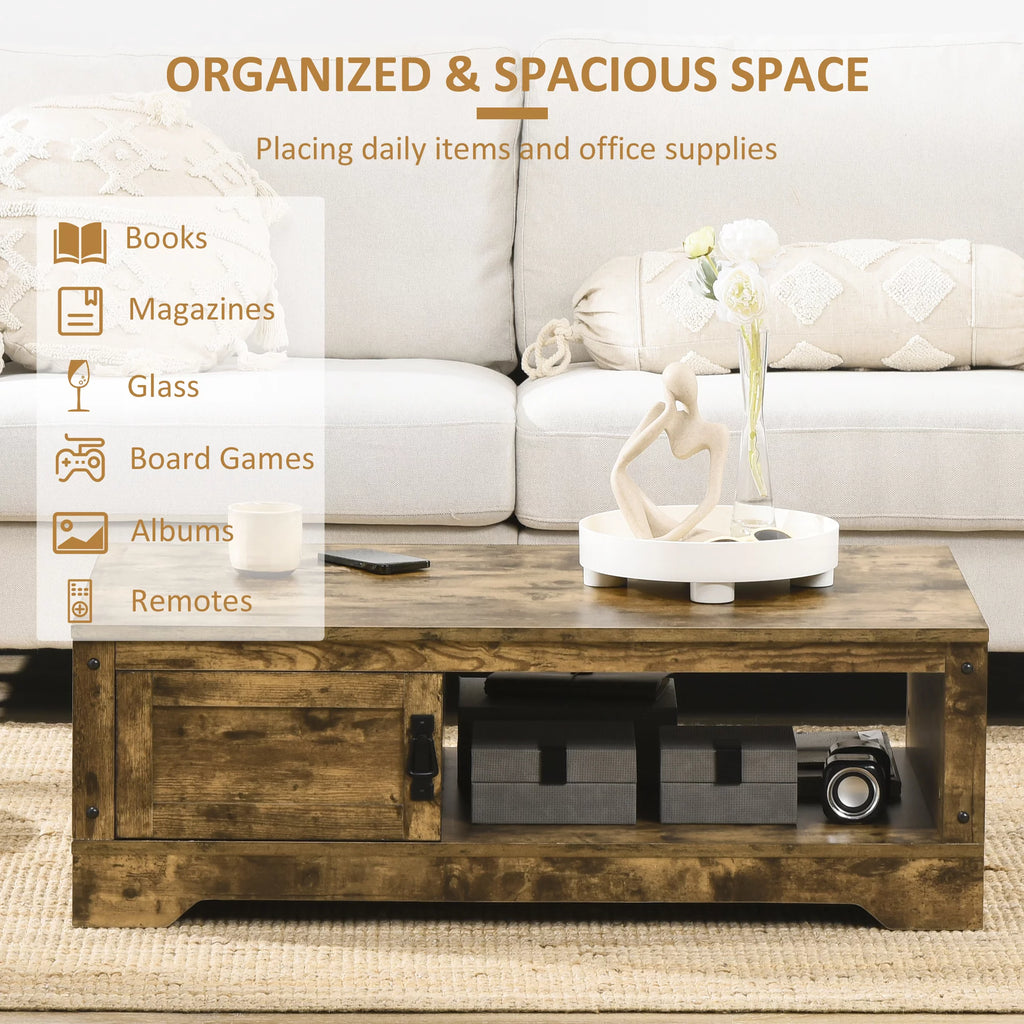 Vintage Rustic Storage Coffee Table Y3742