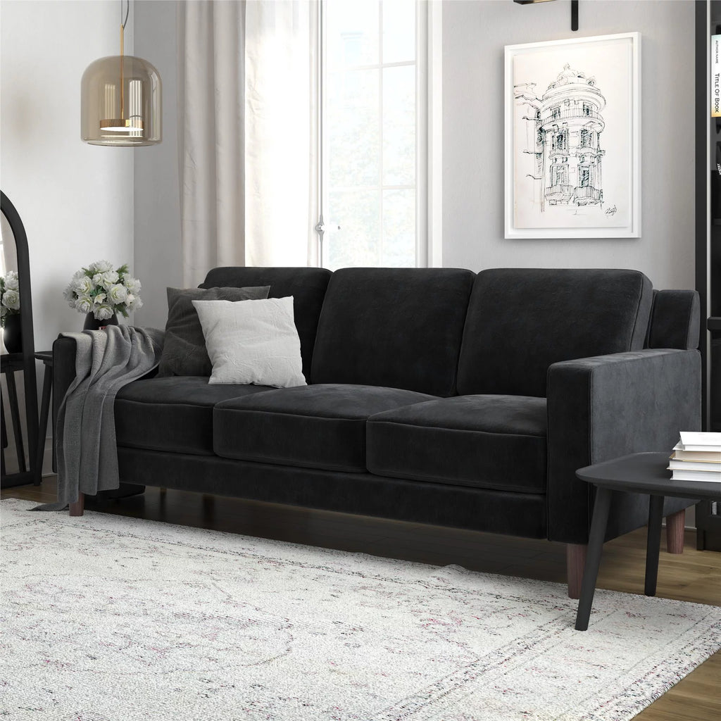 Green Velvet 3 Seater Sofa S957726