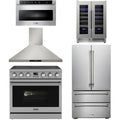 36 Electric Range, Range Hood, Refrigerator, Microwave and Wine Cooler L75360