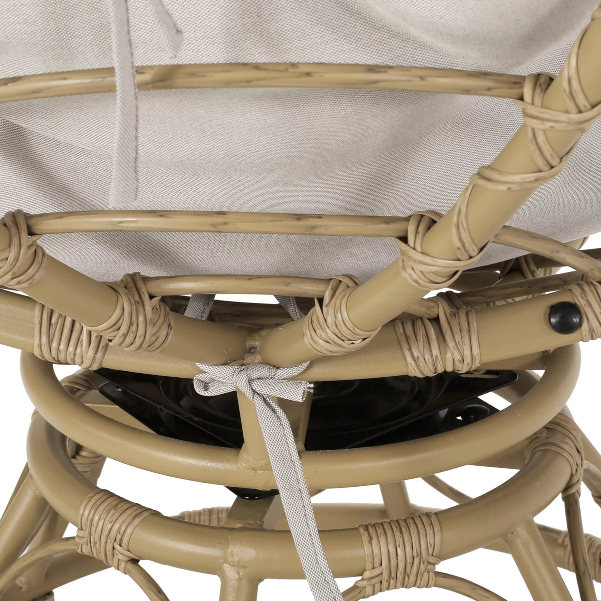Papasan Swivel Chair Cushion Light Brown and Beige G8451