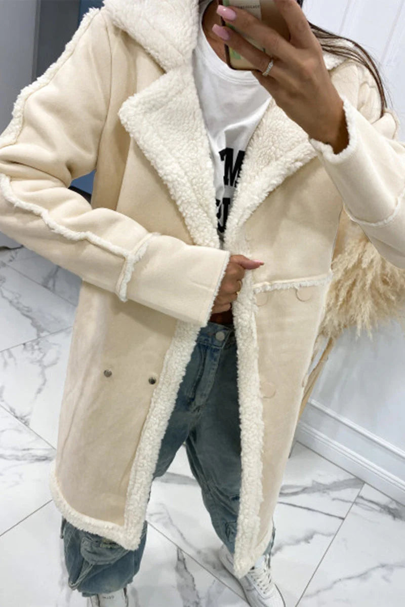 Solid Patchwork Pocket Half A Turtleneck Outerwear B595272