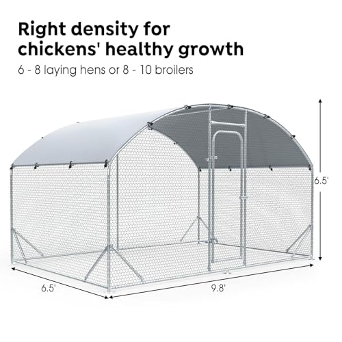 Large Metal Walk-in Chicken Coop with Anti-UV Cover O86010