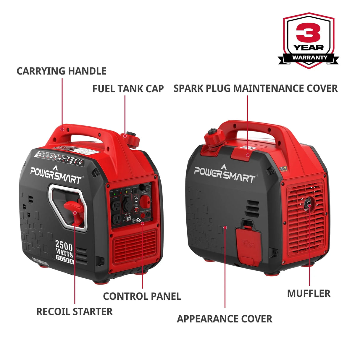2500W Portable Inverter Gas Generator D41970