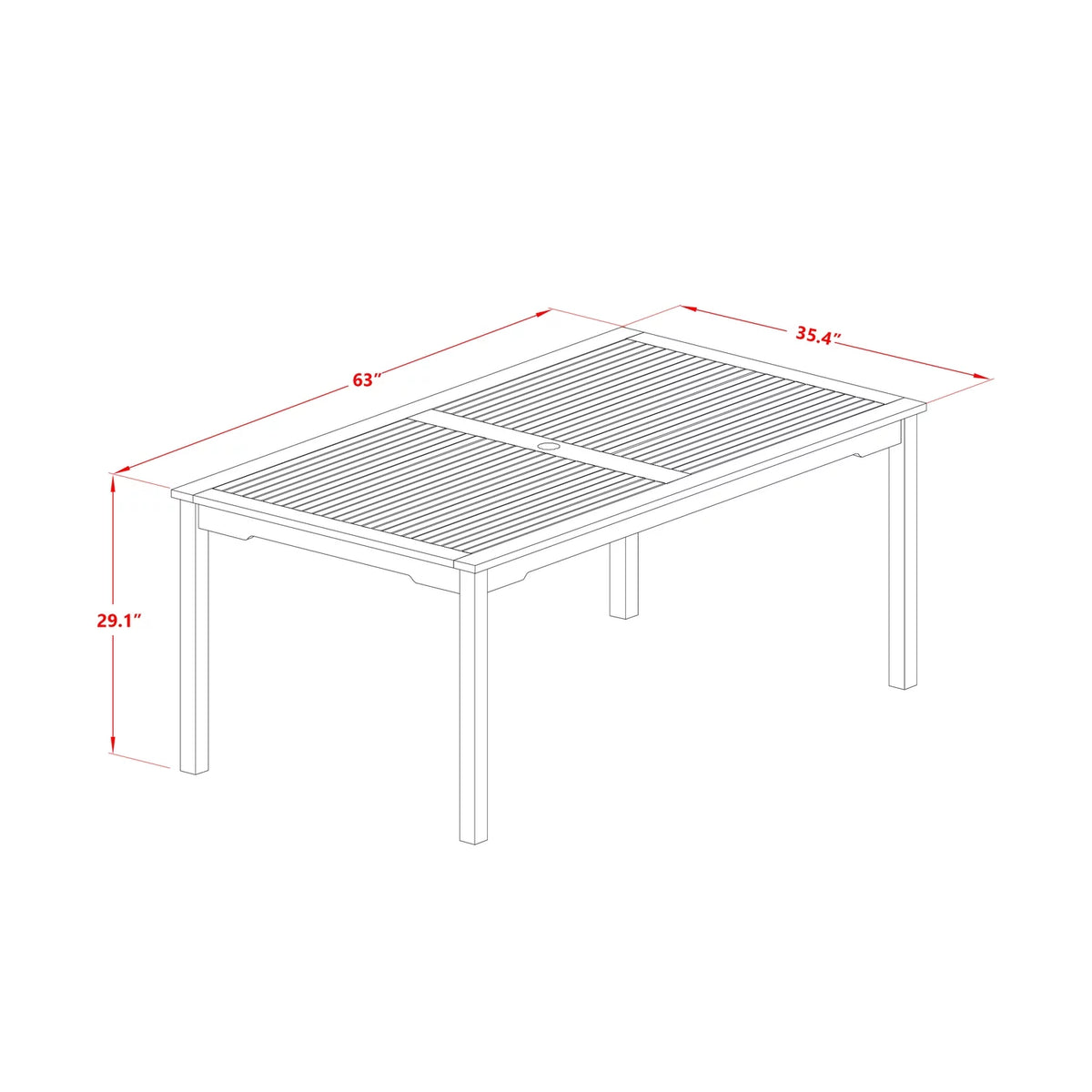 7-piece Wood Patio Dining Set I895297