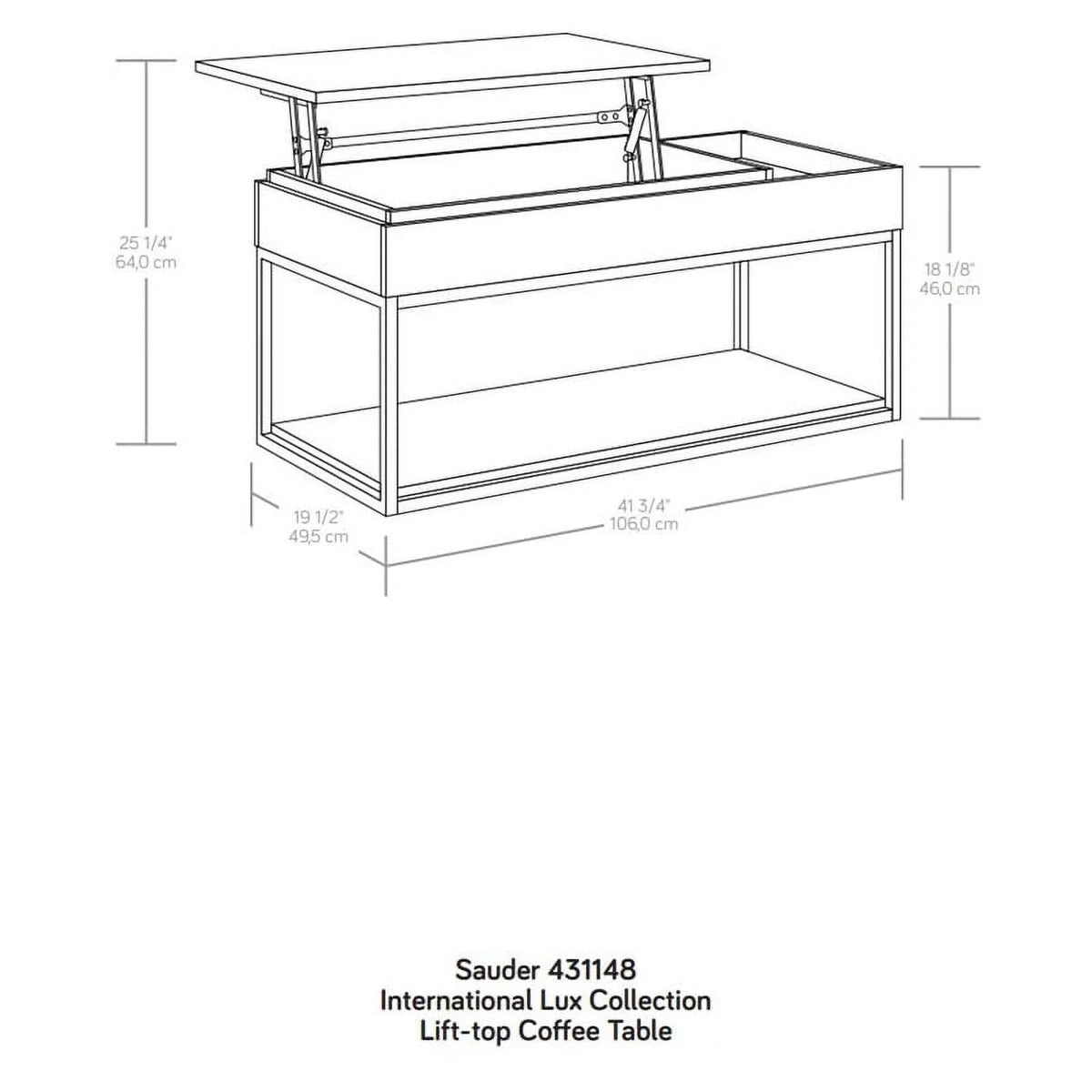 Modern Engineered Wood Lift-Top Coffee Table in Brown L662953