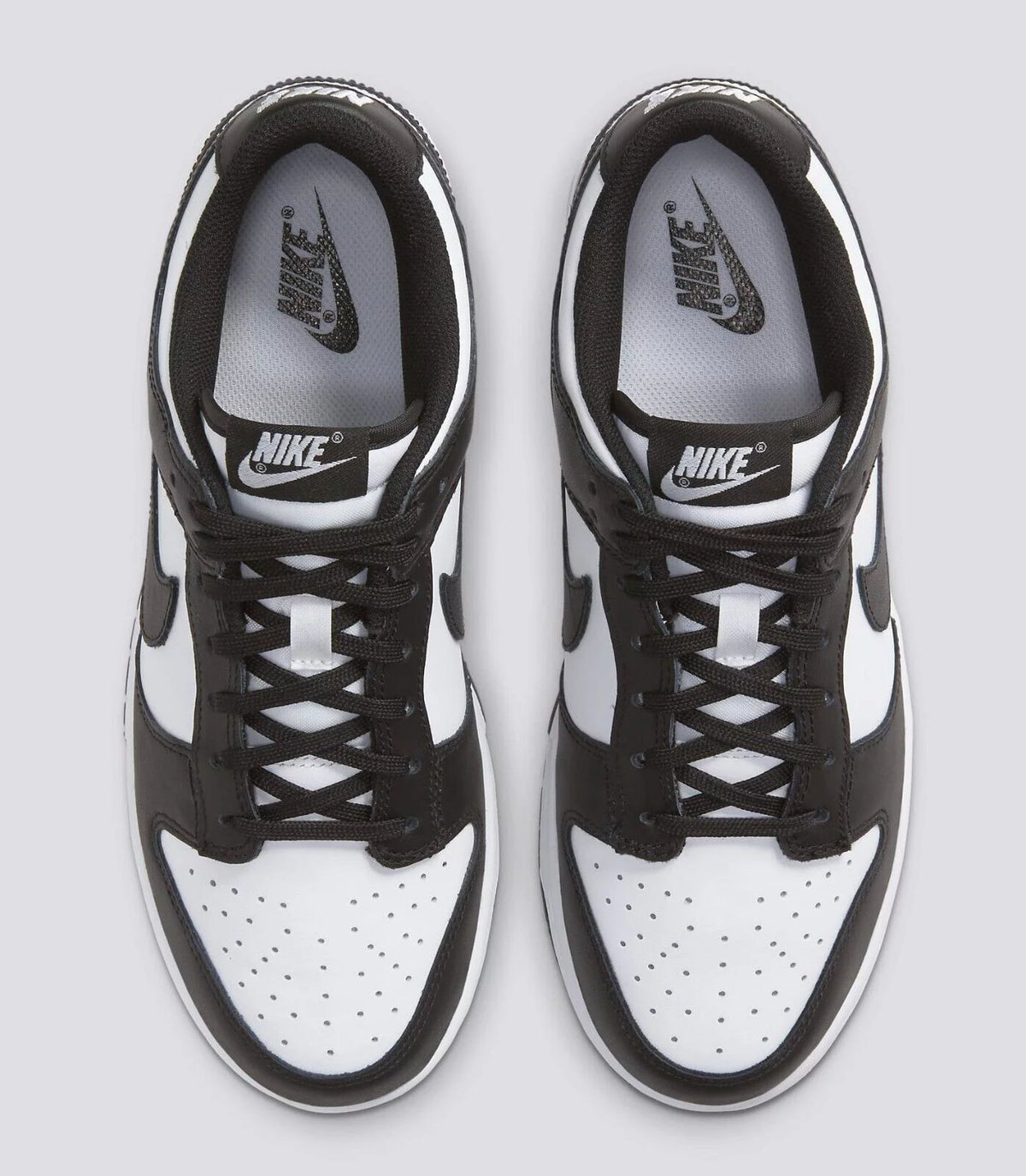 Black & White Leather Running Shoes W8062