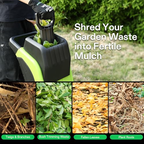 15-Amp Electric Wood Chipper Shredder with 50L Collection Bag H424