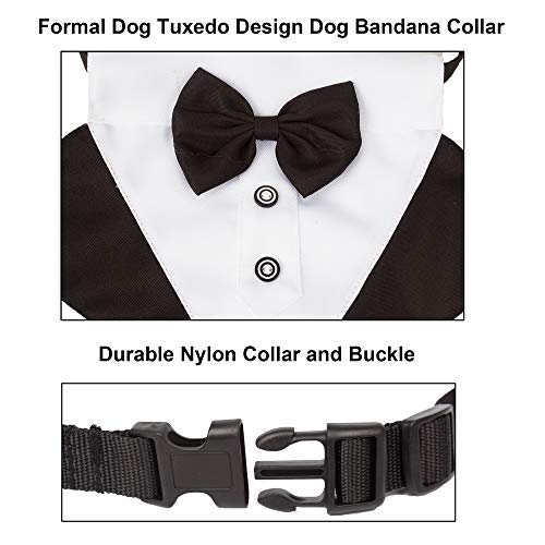 Black Adjustable Dog Collar with Bow Tie L428944