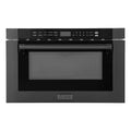 1000-Watt Built-In Microwave Drawer in Black Stainless Steel J923805