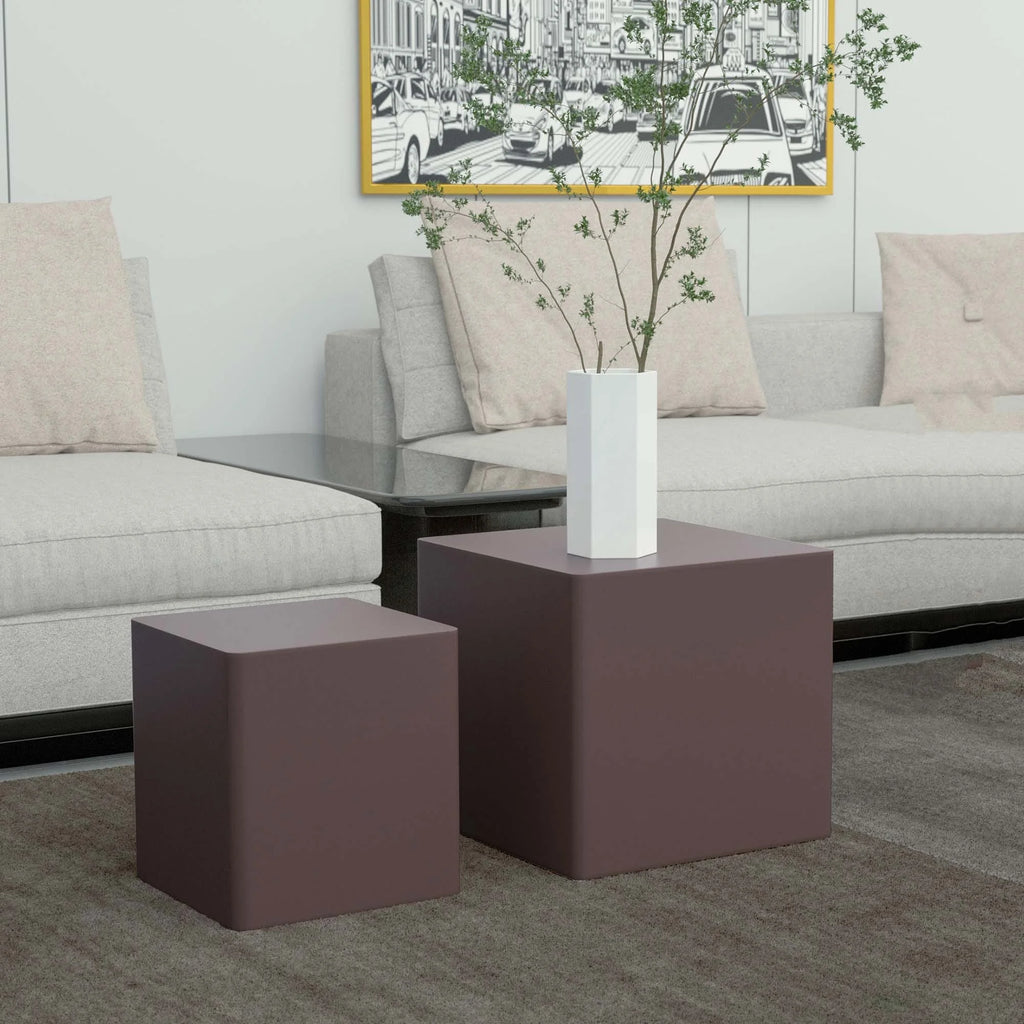 Walnut Side Table Coffee Table End Table Set of 2 B9274