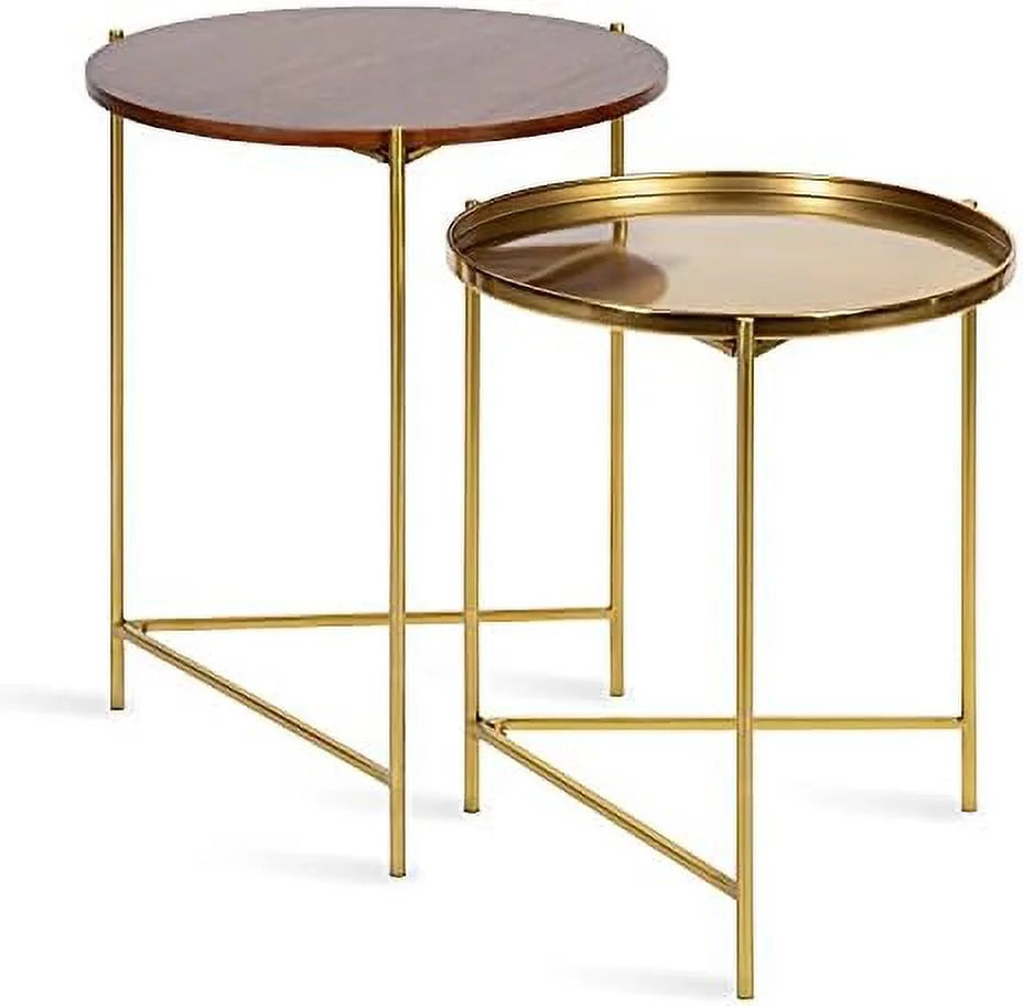 Black Nested Round Metal End Tables N8289