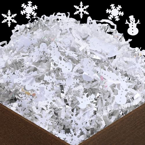 Metallic Red Green and Gold Crinkle Cut Paper Shred Filler W90471