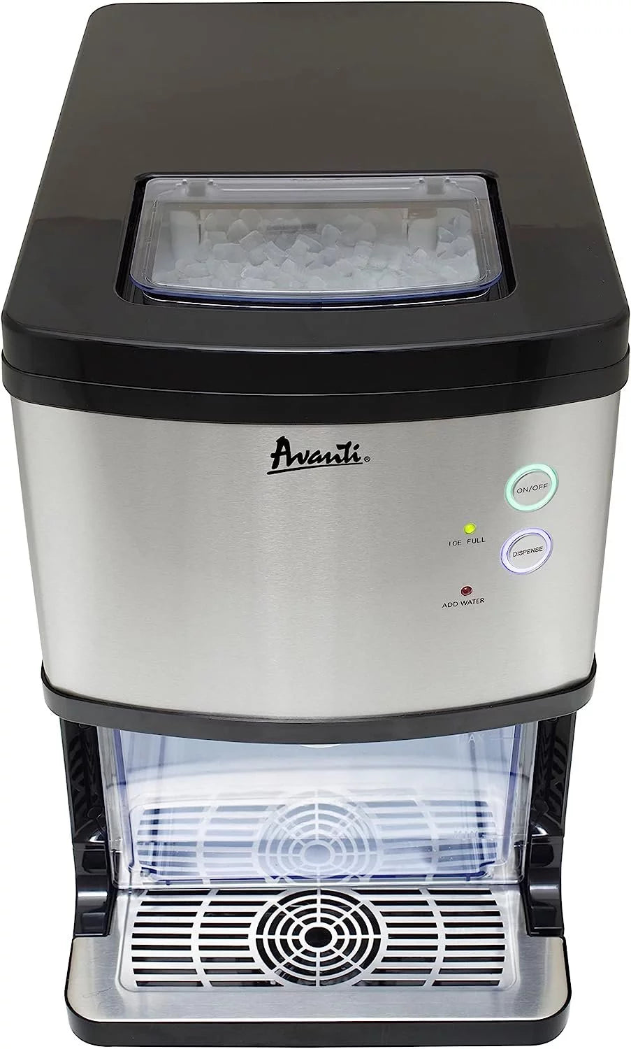 Countertop Nugget Ice Maker and Dispenser, 33 lbs, Stainless Steel R1164