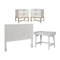 4 Piece Set with Nightstand King Headboard and Vanity L18641