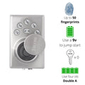 Electronic Biometric Deadbolt Lock in Satin Stainless Steel M485