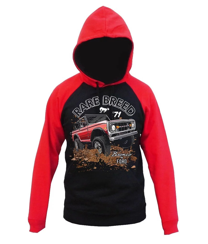 Men's Black Red Raglan Hoodie Sweater O614