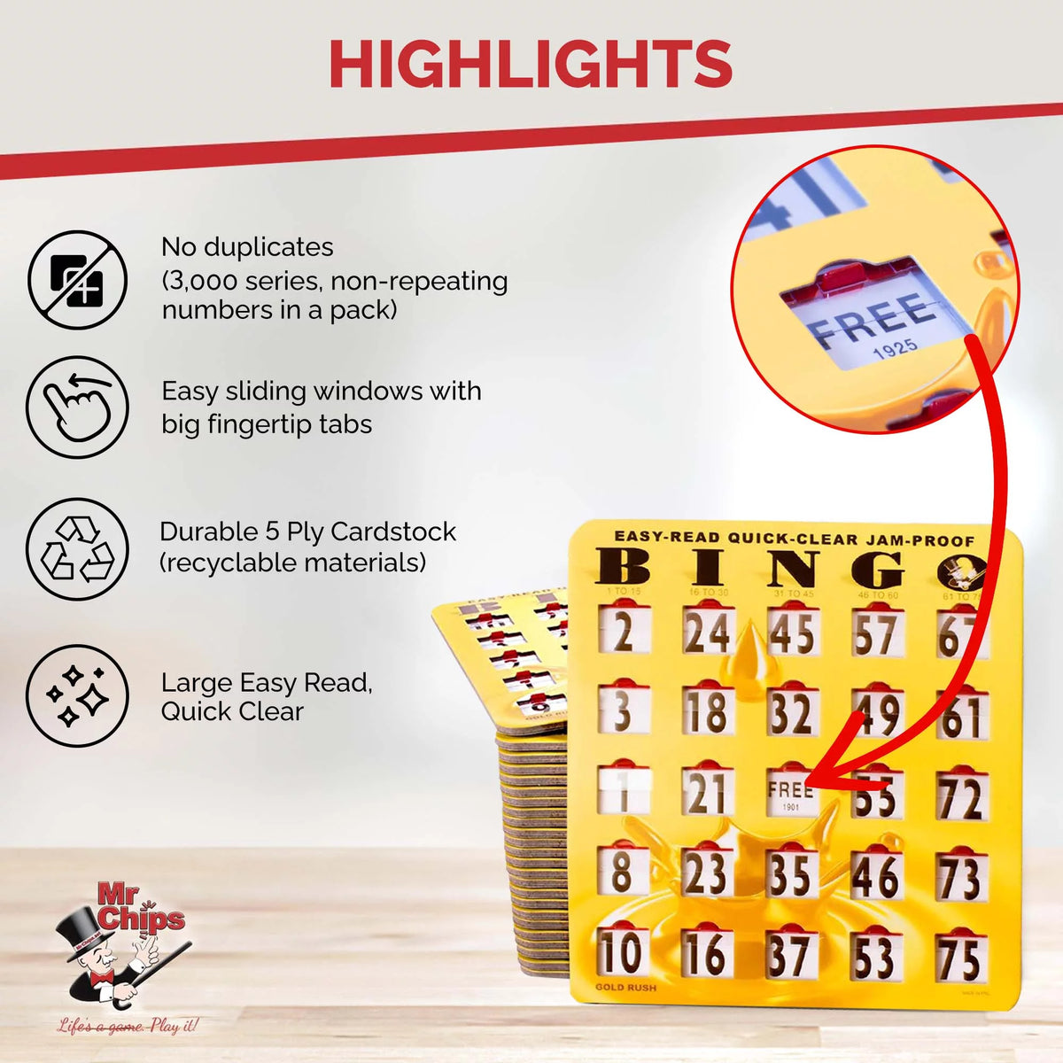 Bingo Cards with Sliding Windows O613
