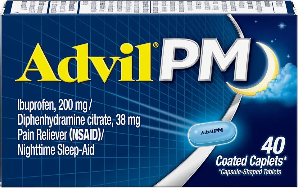 200mg Ibuprofen 38mg Diphenhydramine Citrate Coated Caplet Pain Reliever Nighttime Sleep Aid T687