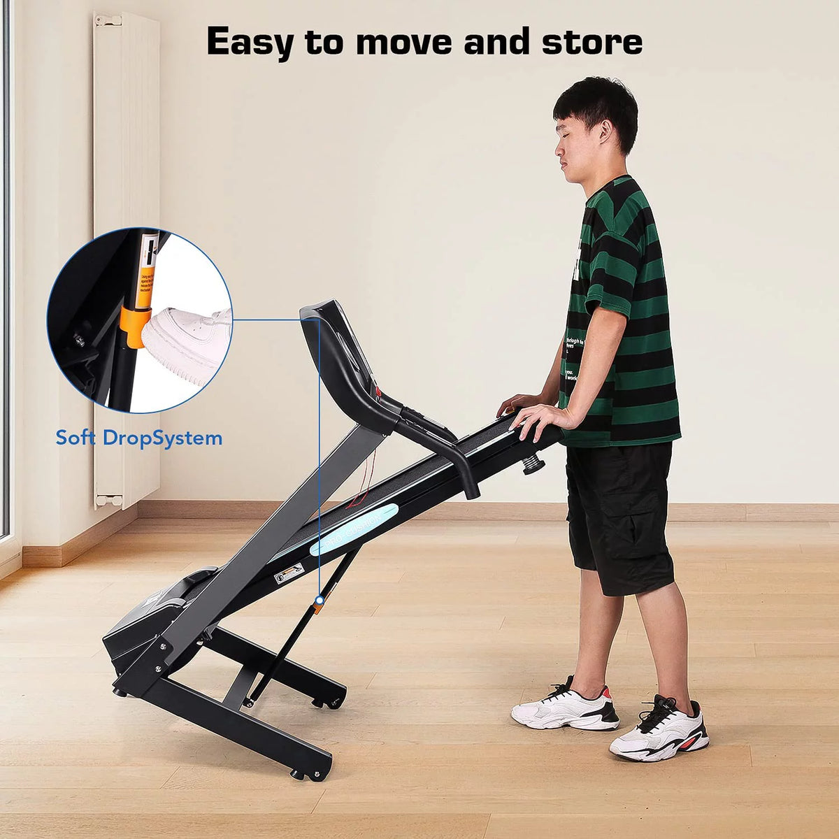 Folding Treadmill with 12% Auto Incline, 2.5 HP Motor L6192