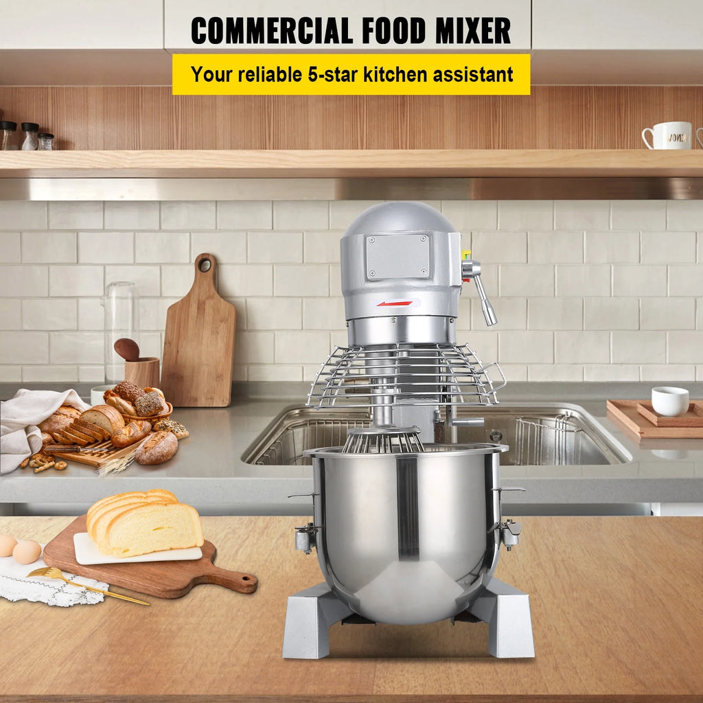 Commercial Food Mixer 20Qt 750W 3 Speeds Stainless Steel Bowl B75335