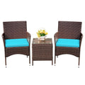 3 Pieces PE Rattan Wicker Chairs with Table M3549