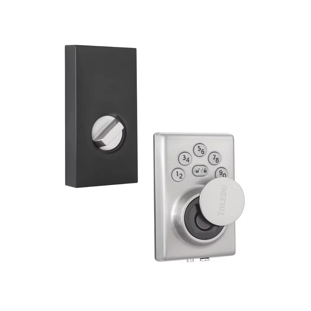 Electronic Biometric Deadbolt Lock in Satin Stainless Steel M485