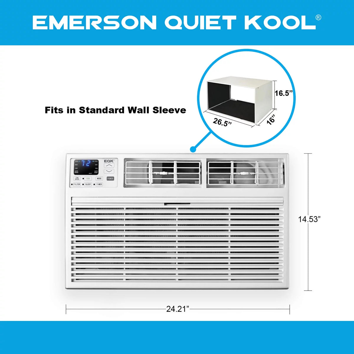 8,000 BTU Through-the-Wall Air Conditioner with Remote, White C3345