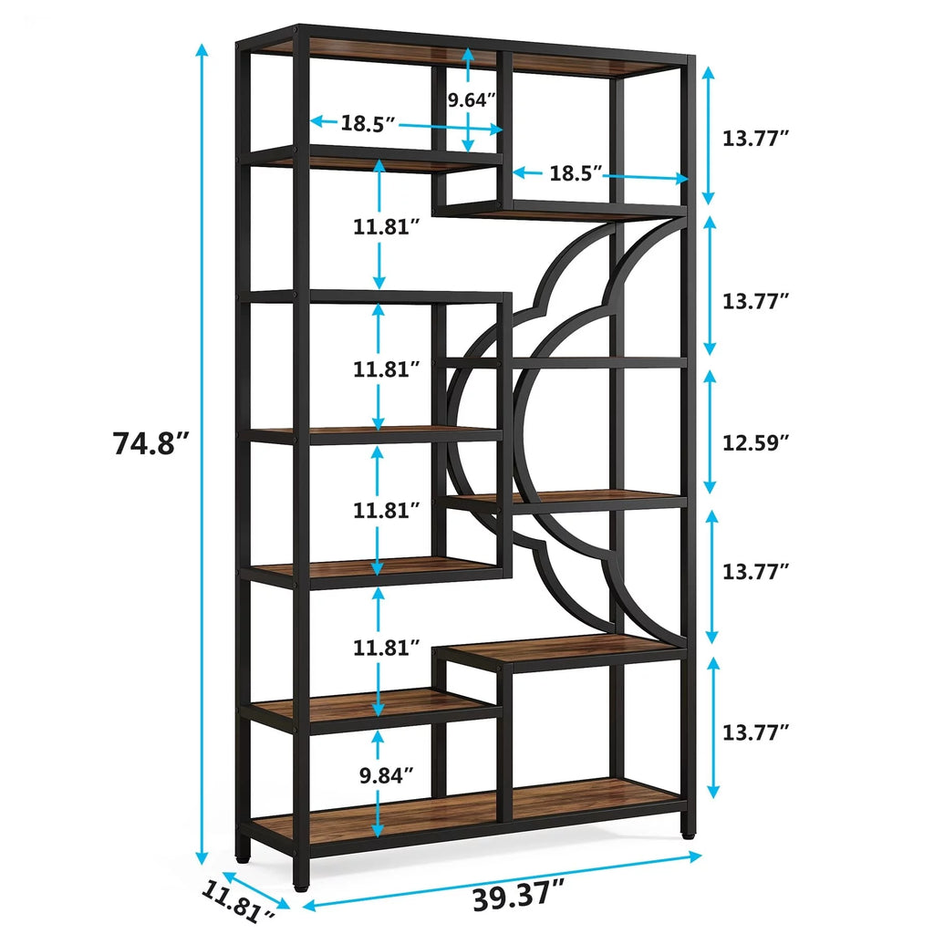 11-Shelves Tall Bookshelf 2PCS C2564