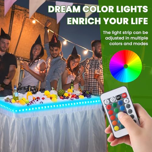 4 ft LED Folding Cooler Table with Skirt V284