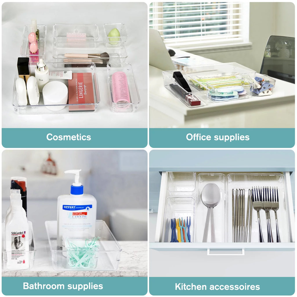 25 PCS Clear Plastic Drawer Organizer Set C8090
