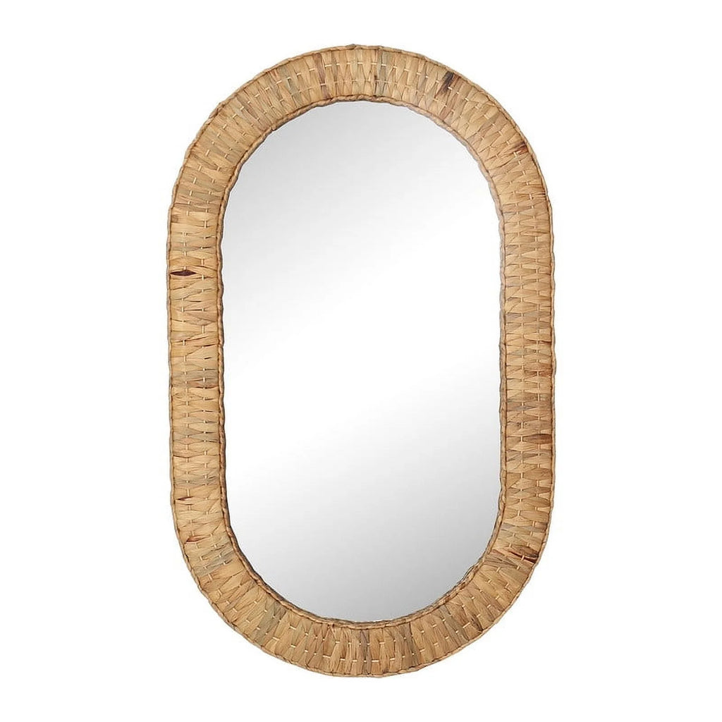 Oval Rattan Woven Wall Mirror G583