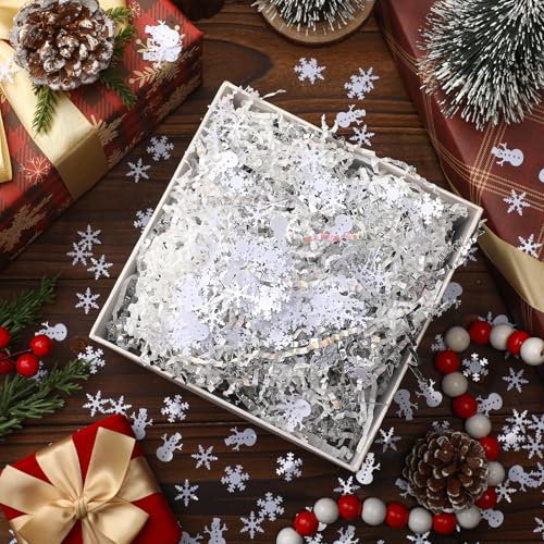 Metallic Red Green and Gold Crinkle Cut Paper Shred Filler W90471