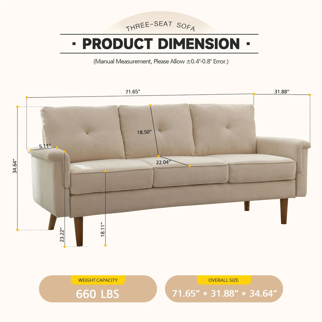 71" Wide Beige 3-seat Sectional Sofa Z442193