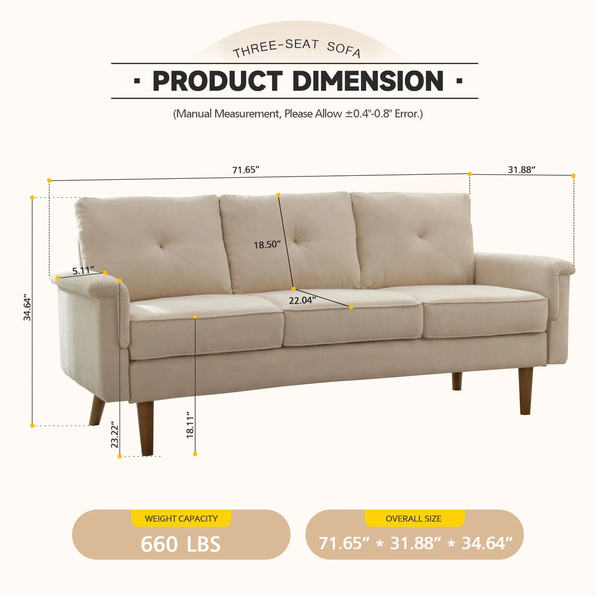 71" Wide Beige 3-seat Sectional Sofa Z442193