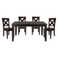 5pc Dining Room Table and 4 Side Chairs Merlot Finish C849356